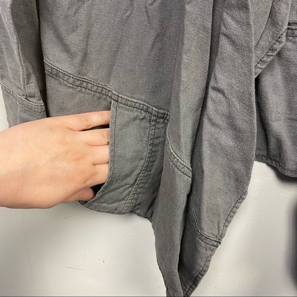 Anthropologie Daughters of the Liberation Gray Linen Blend Waterfall Jacket M - Picture 5 of 7